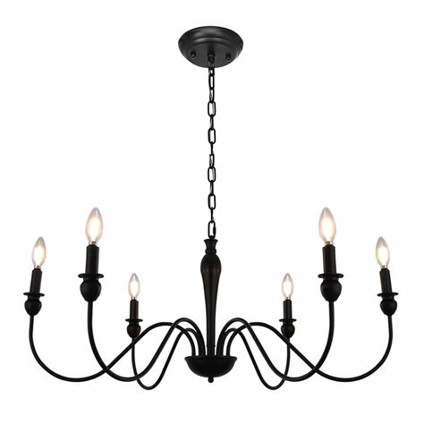 August Grove® Modern Farmhouse Dining Room Chandelier 6-Light Mattle Black Large Island Candlestick Chandelier Pendant & Reviews | Wayfair Farmhouse Dining Room Chandelier, Black Farmhouse Chandelier, Candlestick Chandelier, Country Style Home Decor, Country Style Interiors, Modern Farmhouse Dining Room, Farmhouse Chandeliers, Farmhouse Candles, Modern Farmhouse Dining