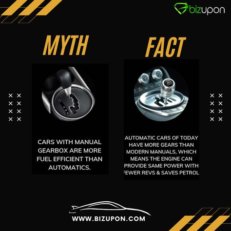 👉🏼 Automatic cars are less fuel-efficient as compared to manual gear shift ones.⁣ How many of you have believed in this myth? 🤔⁣ .⁣ .⁣ .⁣ .⁣ ________ Myth Vs Fact, Manual Gear Shift, Car Facts, Automatic Cars, Manual Car, Gear Shift, Fuel Efficient, Helix, How Many