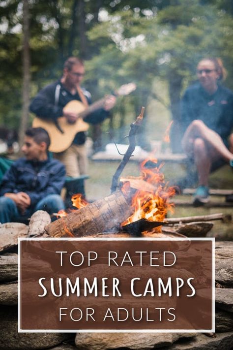 Summer Camp For Adults, Adult Summer Camp, Retreat Activities, Summer Camp Themes, Camping Usa, Diy Bird Bath, Ropes Course, Nature Camping, Eco Wedding