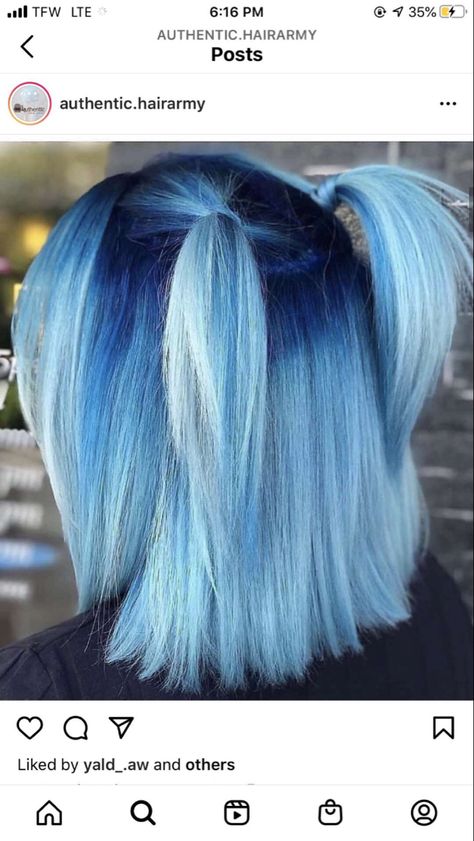 Undercolor Hair, Two Tone Hair Color Ideas, Two Tone Hair Color, Blonde And Blue Hair, Baby Blue Hair, Unnatural Hair Color, Edgy Hair Color, Two Tone Hair, Split Dyed Hair