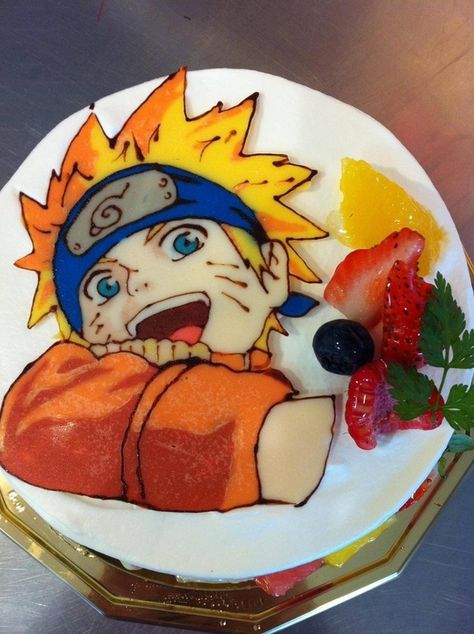 NARUTO | Community Post: 15 Coolest Anime Cakes From Japan Naruto Cake, Naruto Birthday, Nursing Cake, Anime Cake, Cartoon Cake, Food Cakes, Pretty Cakes, Cute Cakes, Yummy Cakes