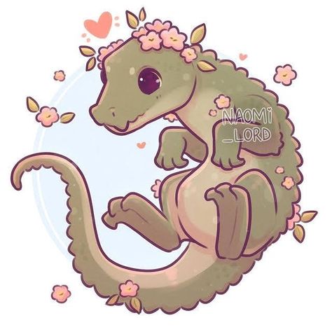 Naomi Lord Animals, Alligator Pictures, Cute Mythical Creatures, Spiderman Crossover, Naomi Lord Art, Alligator Loki, Naomi Lord, Alligators Art, Cute Dragon Drawing