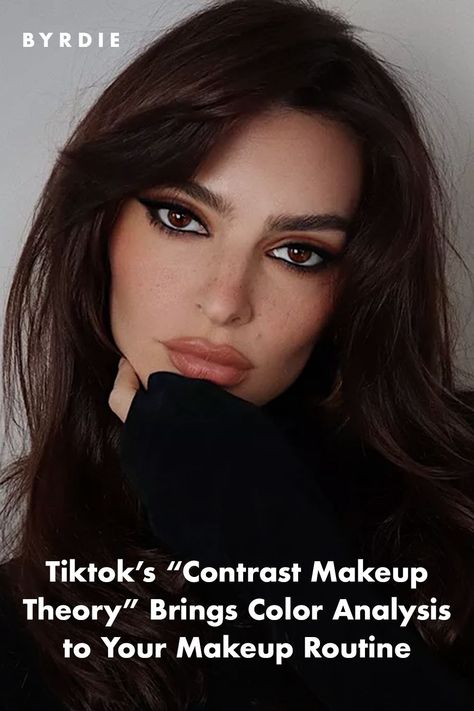 Tiktok’s “Contrast Makeup Theory”: How to Try It Villain Era Makeup Looks, Soft Features Face Makeup, Medium Skin Tone Medium Contrast Makeup, Contrast Makeup Looks, High Contrast Natural Makeup, High Contrast Makeup Looks, Medium High Contrast Makeup, Makeup 2024 Trends, No Makeup Aesthetic