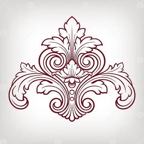 Vector Vintage Retro Pattern Design Element Stock Vector - Illustration of flourish, baroque: 24797393 Baroque Motifs Vector, Redbubble Ideas, Baroque Motifs, Embossing Ideas, Peacock Embroidery Designs, Peacock Embroidery, Frame Pattern, Baroque Pattern, Baroque Design