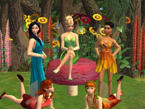 Mod The Sims - The Fairies of Pixie Hollow Sims Disney, Mods Sims 4, Tinkerbell Fairies, Pixie Hollow, Sims 4 Body Mods, Disney Fairies, Sims 4 Cas, Sims 4 Cc Finds, Sims Mods