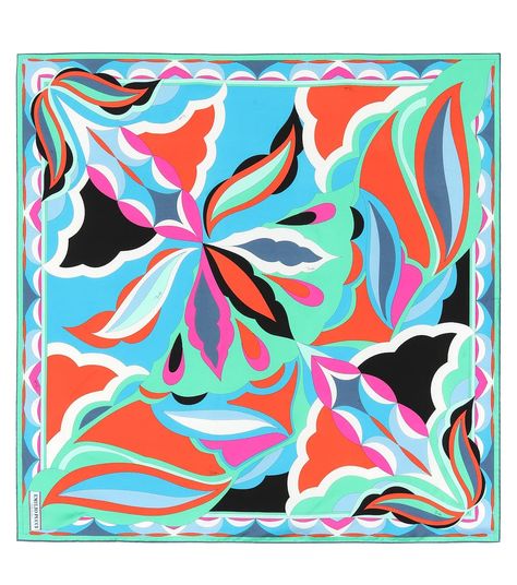 21 Colorful Silk Scarves to Amp Up Your Look - theFashionSpot Pucci Scarf, Scarf Designs, Pucci Print, Fashion Illustrations Techniques, Art Scarves, Textile Pattern Design, Printed Silk Scarf, Scarf Design, Retro Pattern