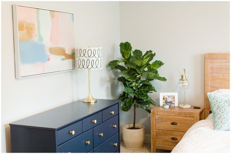 Dark Blue Dresser Bedroom, Bedroom With Blue Dresser, Blue Dresser Bedroom Ideas, Navy Blue Dresser Bedroom, Navy Nightstand Bedroom, Navy Furniture Bedroom, Navy Dresser Bedroom, Blue Dresser Bedroom, Navy Bedroom Furniture