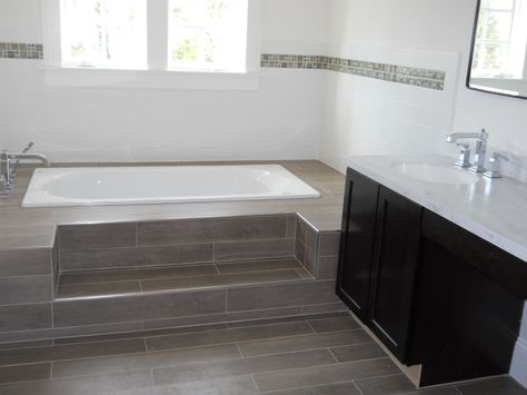 Built In Bathtub Tub Surround, Bathtub Tile Surround, Sink Counter, Bathtub Surround, Built In Bathtub, Fair Haven, Built In Bath, Bathtub Tile, Bathtub Remodel