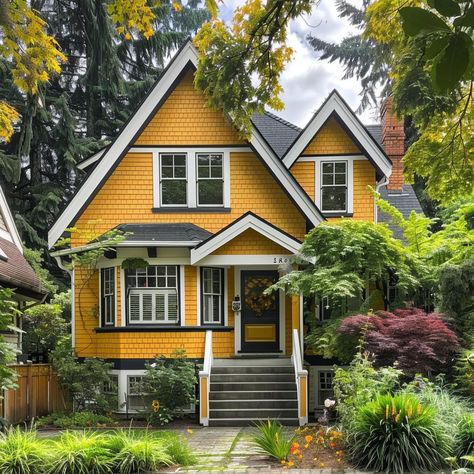 15 Best Paint Colors for Exterior of House Bold House Colors Exterior, Colors For Exterior Of House, Yellow Exterior House Colors, 70s Home Exterior, Best House Colors Exterior, Home Exterior Colors Combinations, Craftsman House Colors, Brown House Exterior, Exterior Of House