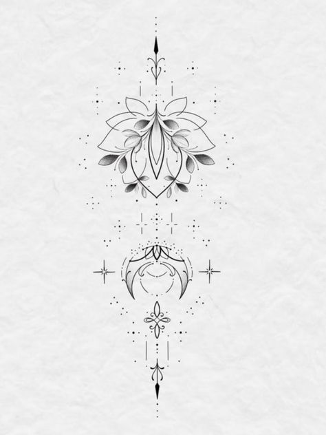 Do Tattoo, Moon Star Tattoo, Lotus Moon, Underboob Tattoo Designs, Tattoo Lotus, Moon Sun Tattoo, Boho Tattoos, Dot Tattoos, Star Tattoo Designs