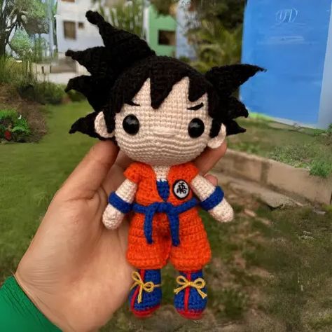 Goku Amigurumi Free Pattern Book Drive, Crochet Needlework, Crochet Cat Pattern, Pola Amigurumi, Crochet Dragon, Crochet Baby Toys, Kawaii Crochet, Fun Crochet Projects, Crochet Keychain