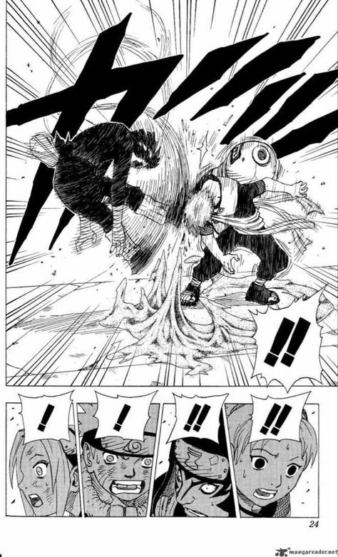 Gaara Manga Panels, Gaara Manga, Lee Vs Gaara, Manga Black And White, Rock Lee Naruto, Manga Rock, Lee Naruto, Naruto Gaara, Manga Naruto