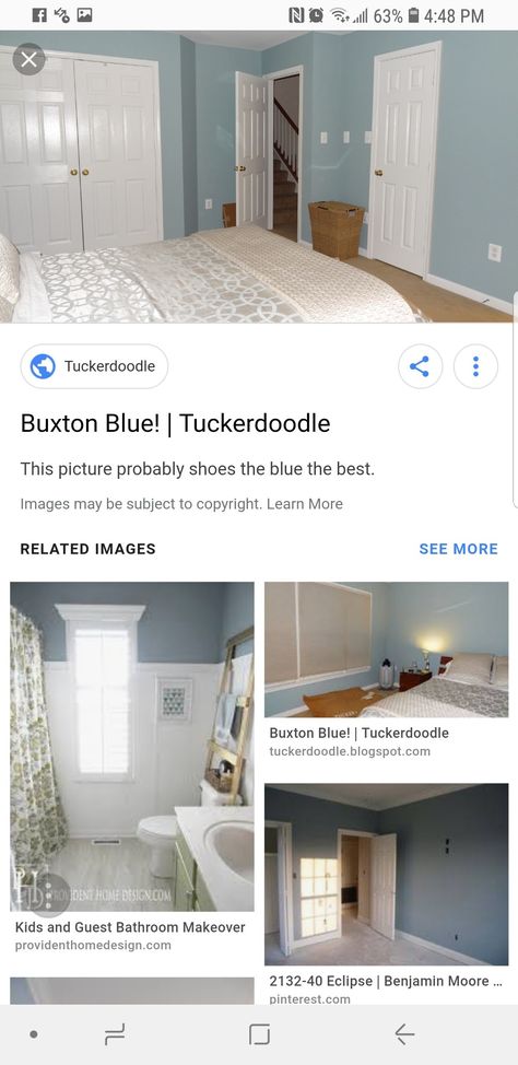 Buxton Blue, Guest Bathroom, Bathroom Makeover, Ironing Center, Bedroom Ideas, Paint, Bedroom, Furniture, Blue