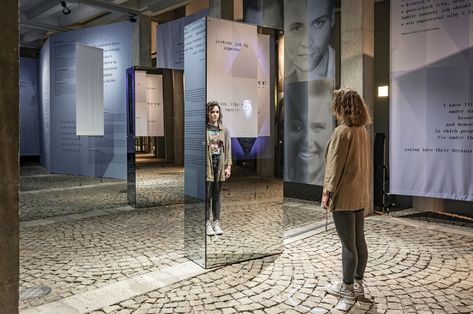 Interactive installation on Behance Interactive Mirror, Interactive Table, Museum Exhibition Design, Interactive Museum, Interactive Exhibition, Mirror Installation, Mirror Room, Smart Mirror, Interactive Installation