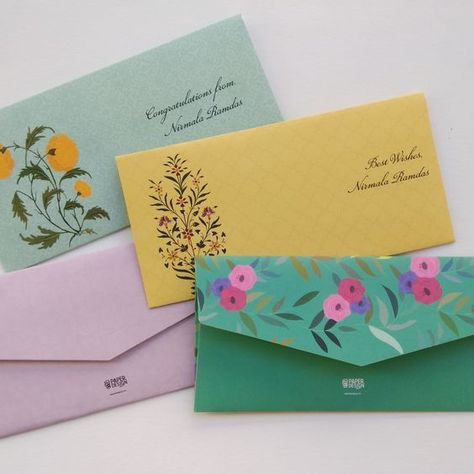 Emans Packaging prints the paper envelopes at wholesale rate Printed Envelopes Design, Personalized Money Envelopes, Shagun Envelopes Personalised, Envelope For Money Gift Wedding, Money Cover Ideas, Envelope Gift Wrapping, Custom Envelope Design, Wedding Gift Envelope Ideas, Handmade Money Envelopes