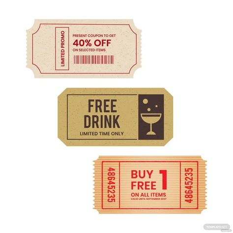 Vintage Coupon Design, Coupon Graphic Design, Avery Label Templates, Restaurant Coupons, Image Graphic, Avery Labels, Coupon Template, Statement Template, Coupon Design