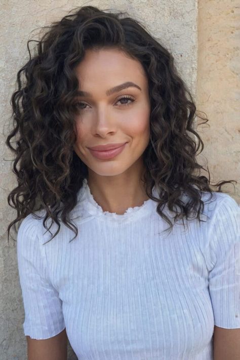 Top 19 Low-Maintenance Medium-Length Haircuts That Everyone Is Talking About - Bangz Hair Design One Length Haircuts, Scrunched Hair, Curly Lob, Long Layered Cuts, Wavy Lob, Curly Hair Types, Perfect Hairstyle, Lob Hairstyle, Hair Advice