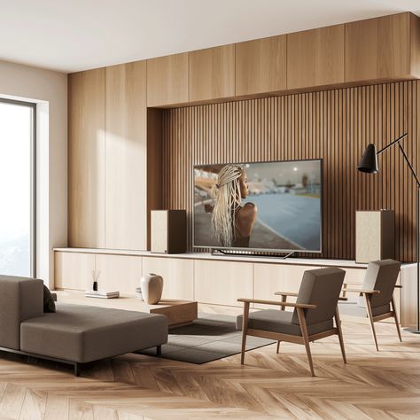 Speakers Living Room, Tv Set Up, Digital Signal Processing, Powered Subwoofer, Support Design, Powered Speakers, Audio System, The Seven, Wood Veneer