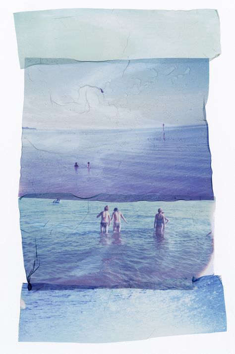 'Summer' polaroid emulsion transfer piece by Rhiannon Adam - have always wanted to try this! Polaroid Emulsion, Instant Photography, Photography Collection, Experimental Photography, Polaroid Photos, Original Collage, The Ocean, Photography Inspiration, Saatchi Art