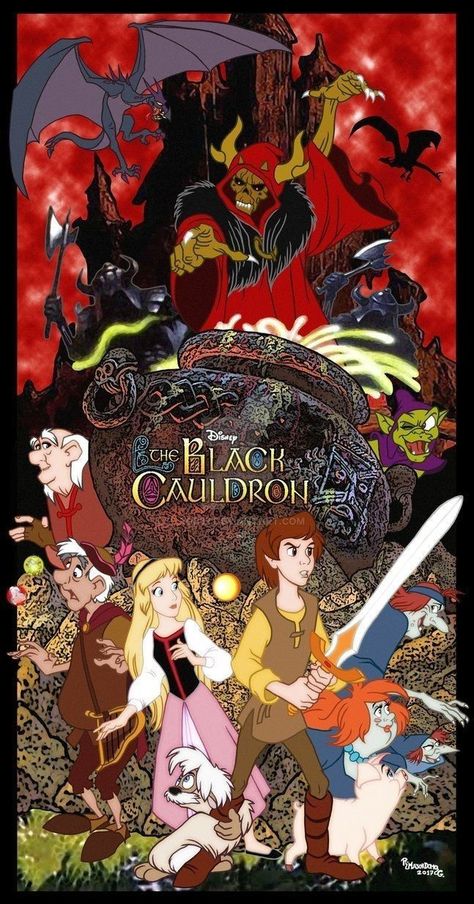 Black Caldron, Old Cartoon Movies, Horned King, Black Cauldron, Disney Movies To Watch, The Black Cauldron, Disney Posters, Fantasy Films, Pinturas Disney