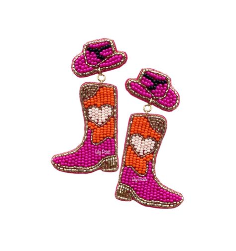 Excited to share the latest addition to my #etsy shop: NEW! Pink Cowboy Boots Seed Bead Earrings, Western Boots Earring, Boho Earring, Rodeo, Western Jewelry, Gift for Her https://etsy.me/3F4Z6wZ #gold #bacheloretteparty #southwestern #pink #unisexadults #pushback #boh Cowboy Top, Boot Earrings, Cowboy Accessories, Pink Cowboy Boots, Tiger Earrings, Earrings Western, Pink Cowboy, Beaded Shirt, Cowgirl Gifts