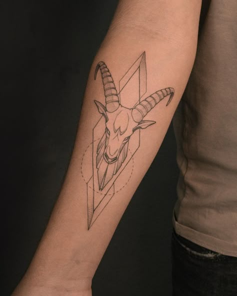 Best Capricorn Tattoo Designs to Inspire You Cute Goat Tattoo, Capricorn Tattoo For Men, Goat With Horns, Capricorn Tattoo Designs, Capricorn Sign Tattoo, Eagle Back Tattoo, Scientific Tattoo, Quetzalcoatl Tattoo, Ram Tattoo