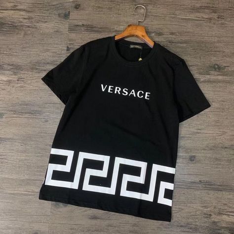 T Shirt Print Ideas, Versace Mens Shirt, Gucci Balenciaga, Versace T Shirt, Expensive Clothes, Denim Shirt Men, Shirt Design Inspiration, Print Ideas, Fashion Suits For Men