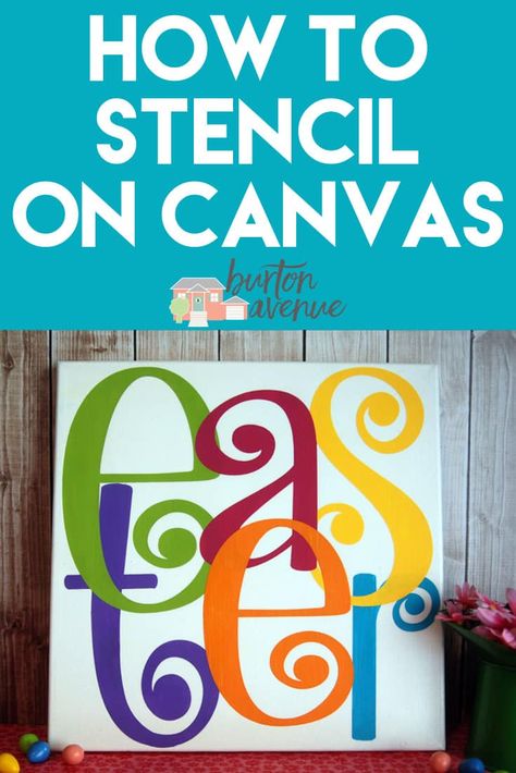 How to stencil on canvas with a Silhouette Canvas Signs Diy, How To Stencil On Canvas, Stenciled Canvas Art Ideas, Canvas Painting With Stencils, Canvas Stencil Painting, Stencil On Canvas, Painting With Stencils On Canvas, How To Paint Words On Canvas, Paint Stencils Canvas