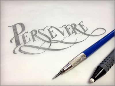 persevere by joshua bullock via dribbble.com #typography Persevere Tattoo Fonts, Persevere Tattoo, Perseverance Tattoo, Flowers Words, My Body Is My Temple, Scripture Tattoos, Tattoos Fonts, Fonts For Tattoos, Pretty Letters