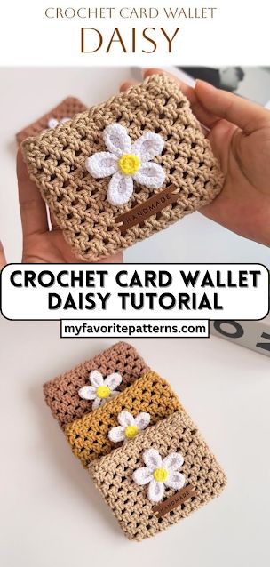 Crocheting is a versatile and rewarding craft that allows you to create beautiful and practical accessories. In this tutorial, we’ll show you how to make a charming crochet card wallet with a delightful daisy pattern. The wallet not only keeps your cards organized but also adds a touch of handmade beauty to your daily life. […] Diy Crochet For Beginners, Daisy Tutorial, Knitting Bag Tutorial, Wallet Crochet, Wallet Pattern Free, Backpack Pattern Sewing, Crochet Wallet, Pattern Purse, Crochet Pouch