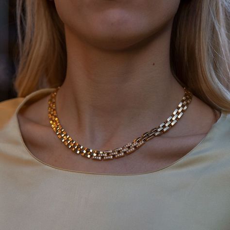 Gold Necklace Cartier, Cartier Necklace Gold, Cartier Necklace Diamond, Cartier Chain Necklace, Cartier Diamond Necklace, Cartier Chain, Celebrity Necklace, Cartier Diamond, Chunky Gold Necklaces