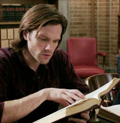 Winchester Brother, Supernatural Sam Winchester, Celebrities Reading, Study Buddy, Men Of Letters, Supernatural Sam, Supernatural Memes, Supernatural Fans, Demon Hunter