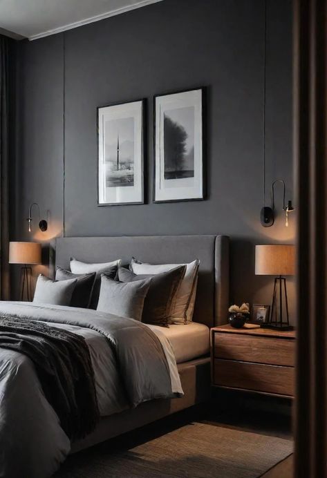 47 Stunning Grey Bedroom Ideas for An Elegant Bedroom Design 19 Grey Bedroom Ideas, Grey Bedroom Design, Elegant Bedroom Design, Grey Bedroom Decor, Creative Bedroom, Relaxing Bedroom, Grey Bedroom, Bedroom Color