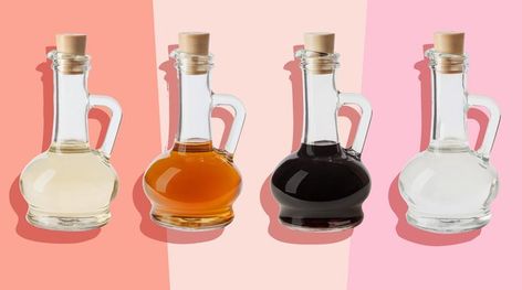 types-of-vinegar Recipes Sauces, Types Of Vinegar, Kitchen Basics, Baking Hacks, Food Advice, Vinegar Uses, Kitchen Help, Herbal Recipes, Vinegar Cleaning