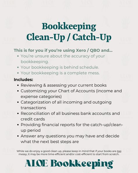 ALOE ‘BOUT OUR SERVICES 🪴 Business finances can be complicated and overwhelming, so it can be hard to get started. That’s why we make the process of working with us straightforward and easy for you! 🙌 Let’s start working together; you can leave the business numbers to us. . . . . . #Aloebookkeepingllc #bostonbusinesswoman #womeninbusiness #bostonbookkeeper #smallbusinessowner #bookkeeping #bookkeeper #onlinebusinesstips #femaleserviceprovider #womanownedbusiness #femaleowned #womanowned #... Bookkeeping Social Media Posts, Bookkeeping Aesthetic, Book Keeping For Small Business, Coastal Books, Bookkeeping Checklist, Farm Organization, Bookkeeping Basics, Bookkeeping Organization, Bookkeeping Training