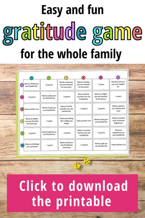 This easy and fun gratitude game is great for connecting as a family and teaching kids about gratitude. - Thanksgiving activities | Family fun Gratitude Activity Days Lds, Gratitude Family Activity, Thankful November Challenge Kids, Activity Days Gratitude, The Gratitude Game, Spiritual Games Activities, Youth Thanksgiving Activity, Activity Days Thanksgiving Ideas, Thankful Church Activities For Kids