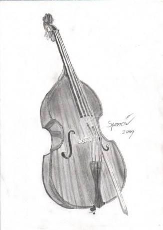 "Double Bass Sketch" drawn for Miss Rebecca Fogg by Tim J. Sparrow Drawing Faces, Double Bass, Arts Ed, 17th Birthday, Musical Instrument, A Drawing, Pencil Sketch, Face Drawing, Violin