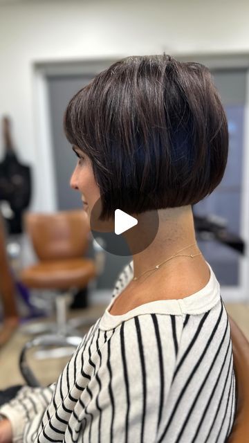 Justin Dillaha on Instagram: "Seriously… who doesn’t love a short bob and bangs?! This one on the beautiful @noele_walker !!   #bobhaircut #bobhairstyles #bobswithbangs #shorthairspecialist #swflhairstylist" Chin Length Bob With Fringe, Pixie Bob With Fringe, Short Hair With Bangs Fine Hair, Bangs And Bob Haircut, Short French Bob Thick Hair, Short Bobs With Bangs For Thick Hair, Short Bob With Fringe Bangs, Bob With Short Fringe, French Bob Haircut Short