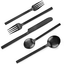 Black Silverware, Eating Utensils, Stainless Steel Flatware, Dessert Spoons, Utensil Set, Flatware Set, Cutlery Set, Black Stainless Steel, Spoons