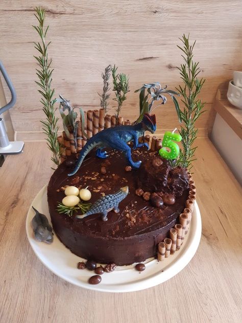 Dino Torte zum 6Geburtstag Dino Number Cake, Dino Torte, Dino Cakes, Dino Birthday Cake, Number Birthday Cakes, Dino Cake, Dinosaur Birthday Cakes, Birthday Party Snacks, Fantasy Cake