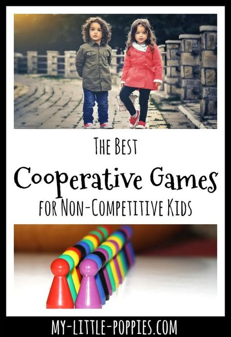 The Best Cooperative Games for Non-Competitive Kids | My Little Poppies Cooperation Activities, Teamwork Games, Gym Games For Kids, Group Games For Kids, Partner Games, Social Skills For Kids, Pe Games, Health And Physical Education, Team Building Games