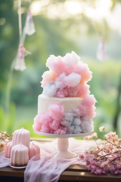 Cotton Candy Cake, Lila Party, Cotton Candy Cakes, Cloud Cake, Wedding Cake Ideas, Candy Cake, Unique Wedding Cakes, Julia Child, Pretty Cakes