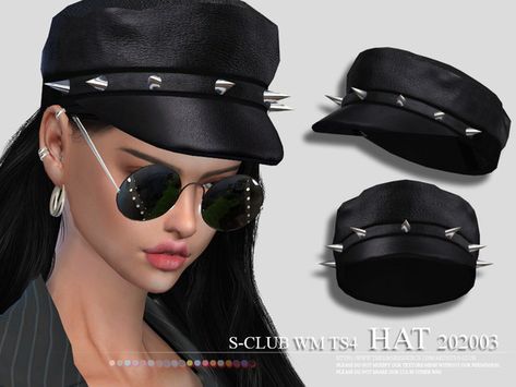 TSR - S-Club Sims 4 Cc Beanie, Adult Accessories, Y2k Hat, Cc Hats, San Myshuno, Sims 4 Tsr, Pelo Sims, Sims 4 Cc Folder, Sims Ideas