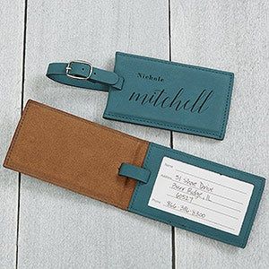 Luggage Tags Wedding, Leather Bag Tag, Teal Bag, Handmade Leather Tote Bag, Charcoal Bags, Personalization Mall, Leather Anniversary Gift, Leather Anniversary, Stylish Name