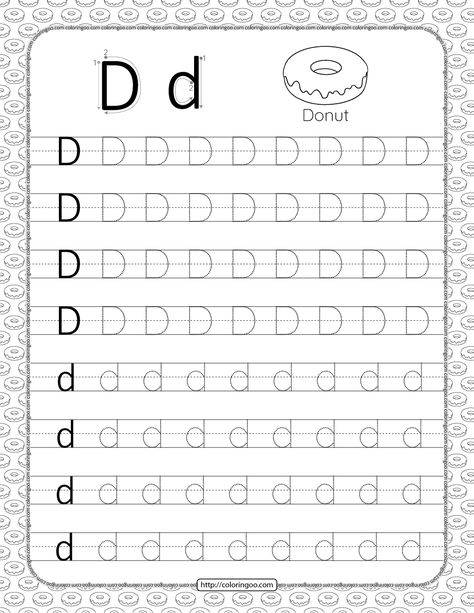 Printable Dotted Letter D Tracing Pdf Worksheet Letter D Tracing Preschool, Letter D Worksheets Kindergarten, Letter D Tracing Worksheet, D Worksheet, Tracing Letters Preschool, Letter Tracing Printables, Letter D Worksheet, Free Printable Alphabet Worksheets, Tracing Worksheets Free