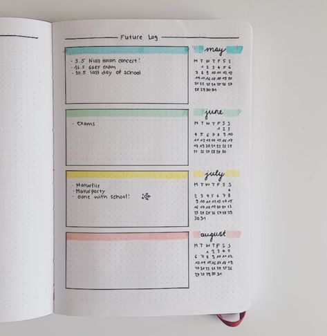 Future Log Ideas for Bullet Journaling Bullet Journal Future Log Layout, Future Log Ideas, Future Log Bullet Journal, Logs Ideas, Log Ideas, Weekly Log, How To Bullet Journal, Bullet Journal Minimalist, Future Log