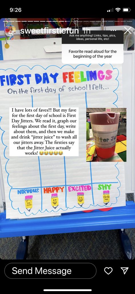 First Day Jitters How Im Feeling Anchor Chart, Jitter Juice Anchor Chart, 1st Day Jitters Activities, First Day Jitters Activities Preschool, 1st Grade First Week Of School, First Day Jitters 2nd Grade, First Day Jitters Kindergarten, First Day Jitters Anchor Chart, Jitter Juice Activities First Day