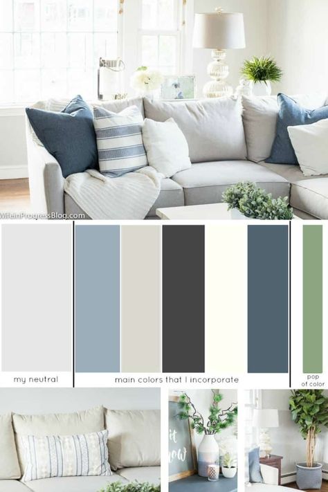 How to choose a whole house color scheme that you will love for years to come. Learn how to pick colors that reflect your personality and make your house a home! House Color Schemes Interior, Whole House Color Scheme, Interior House Colors, House Color Palettes, Home Decor Colors, Living Room Color Schemes, House Color Schemes, Coastal Living Rooms, Room Color Schemes