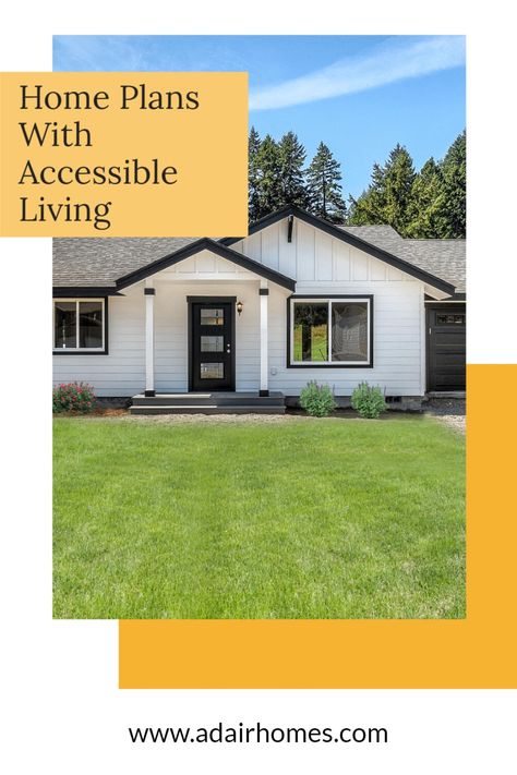 Accessible floor plans are a top priority for many homebuyers. Most standard homes lack many features that would make a home easy to live in and comfortable for people with disabilities or those looking to age in place. At Adair Homes, we offer thoughtfully designed floor plans that make use of every square foot of space, limiting hallways and encouraging easy movement throughout each room. And each floor plan is customizable, so you can add exactly the features that you need. Disabled House Plan, Ada Floor Plans, Wheelchair Accessible Home Floor Plans, Wheelchair Accessible Floor Plans, Ada Accessible Floor Plans, Ada Homes Floor Plans, Ada Compliant House Plans, Wheelchair Accessible House Plans, Age In Place Home Plans