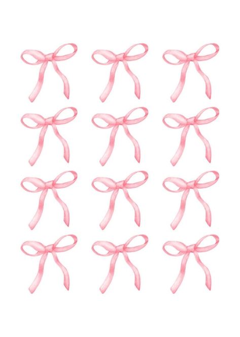 Cute Stuff To Print, Light Pink Wall Prints, Pink Bow Png, Motif Ideas, Bow Watercolor, Bow Board, Bows Pattern, Bows Png, Watercolor Bow